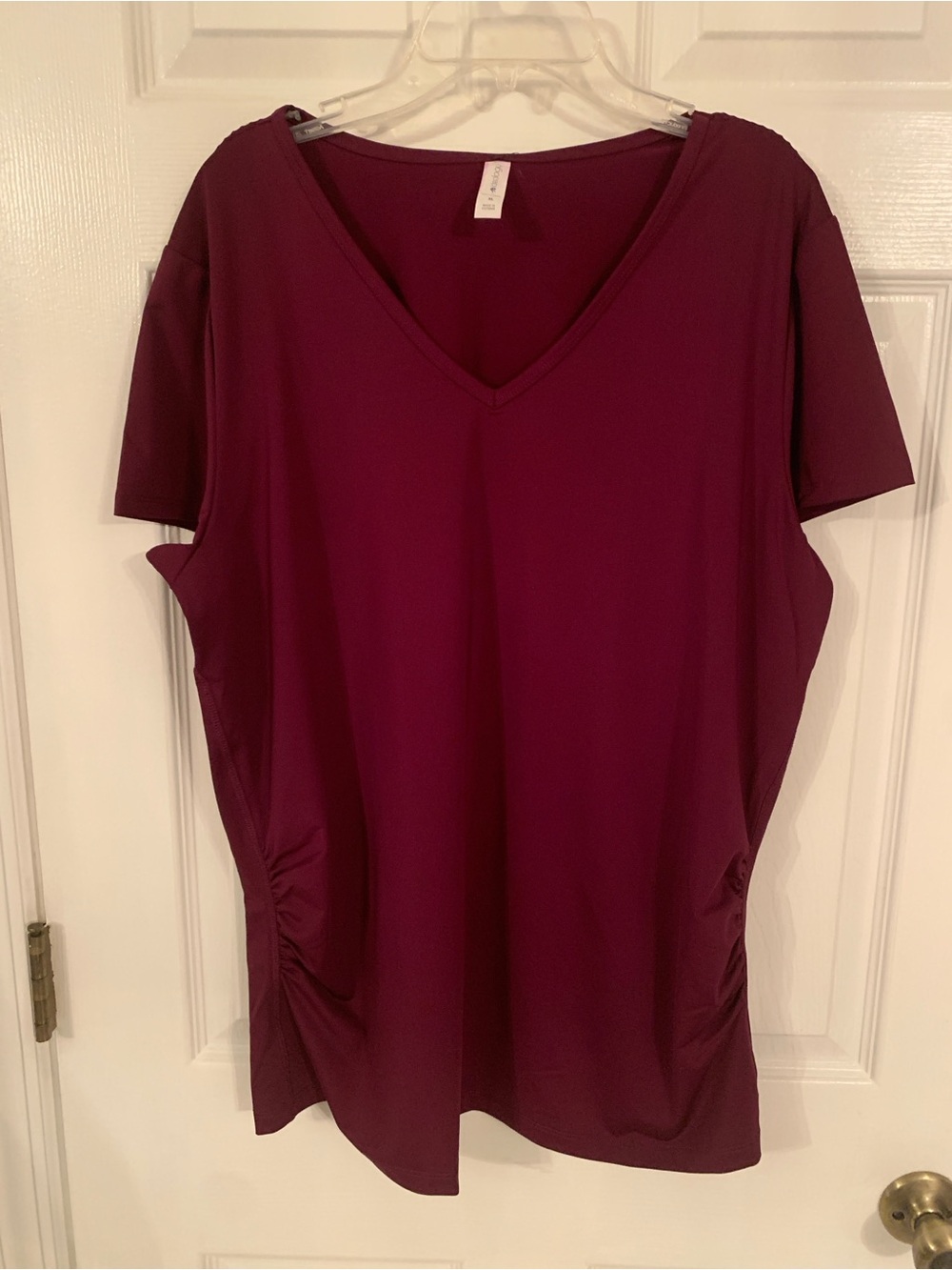 Ideology Maternity Plum V-Neck Top XLarge NWT